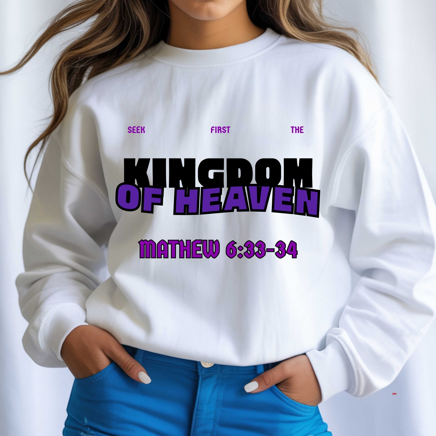 KINGDOM OF HEAVEN  BACK IMAGE   Crewneck Pullover Sweatshirt