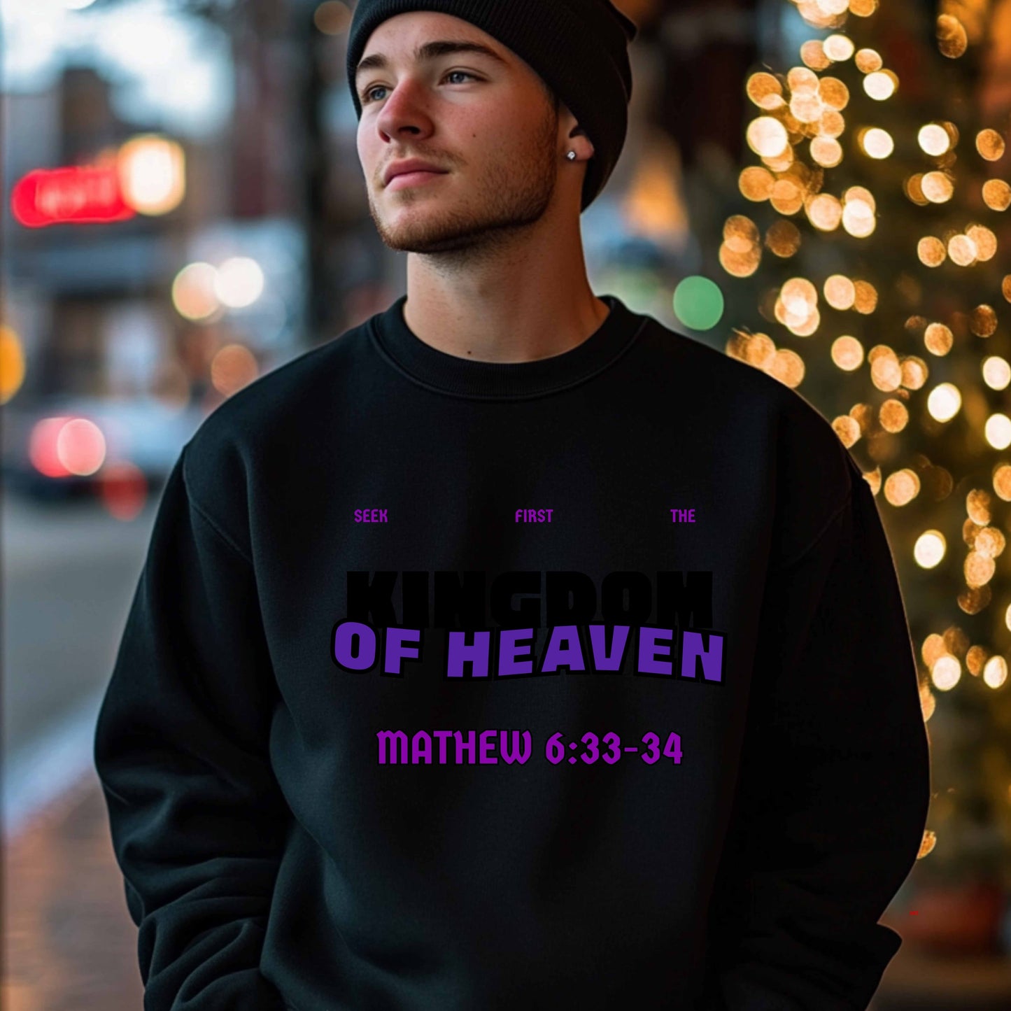 KINGDOM OF HEAVEN  BACK IMAGE   Crewneck Pullover Sweatshirt
