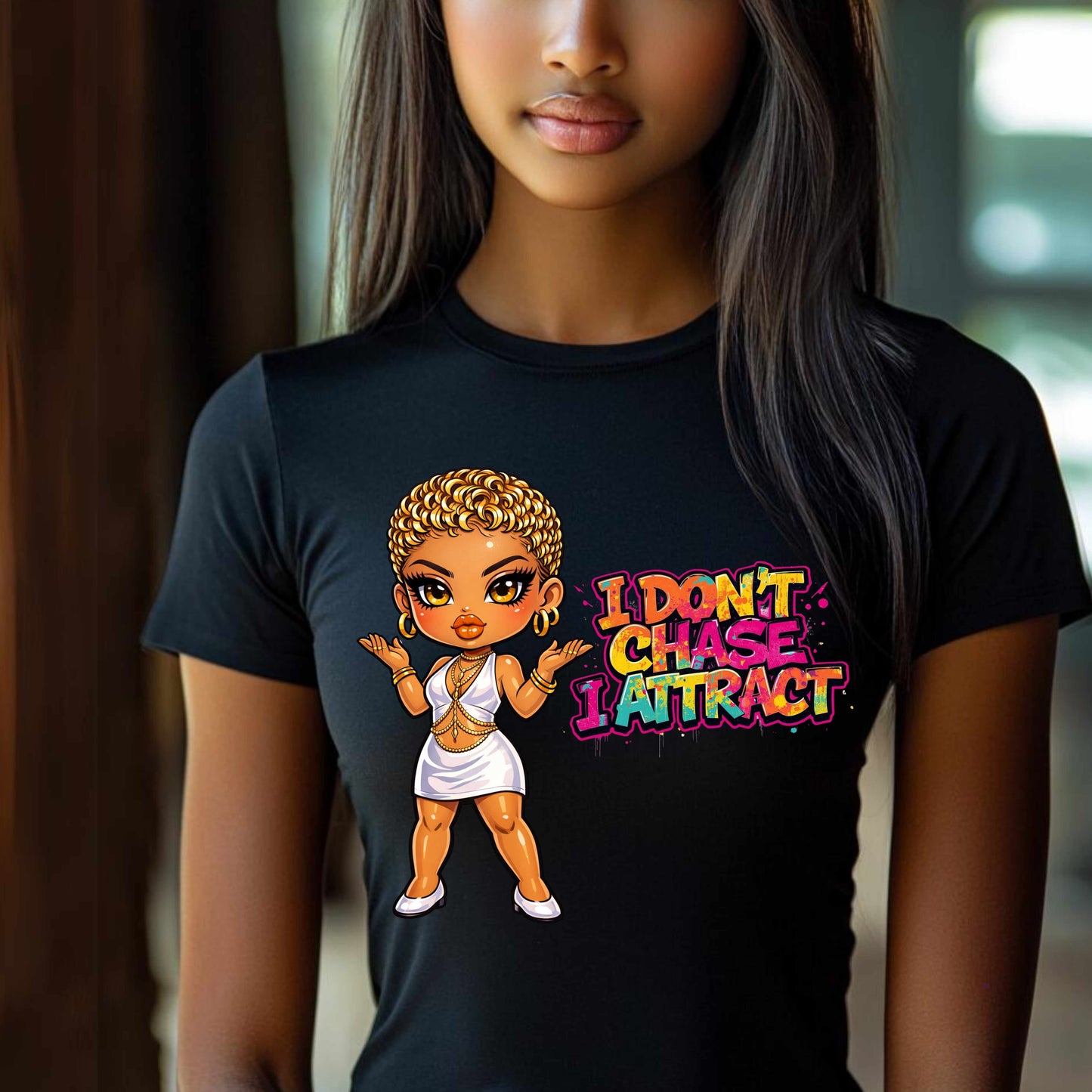 LADY I DON;T CHASE I ATTRACT. T-Shirt