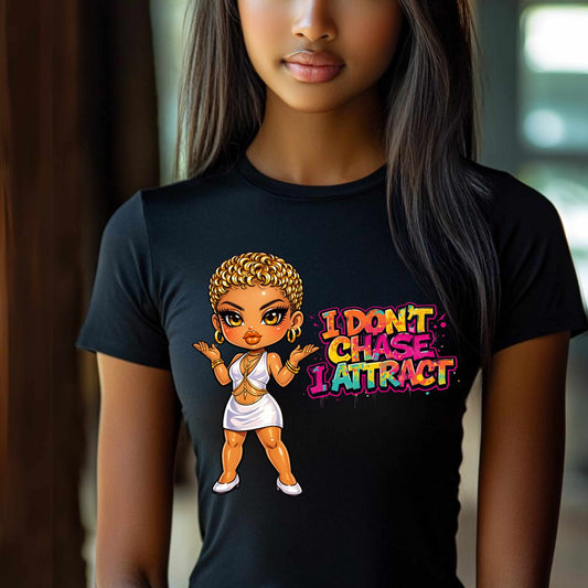 LADY I DON;T CHASE I ATTRACT. T-Shirt