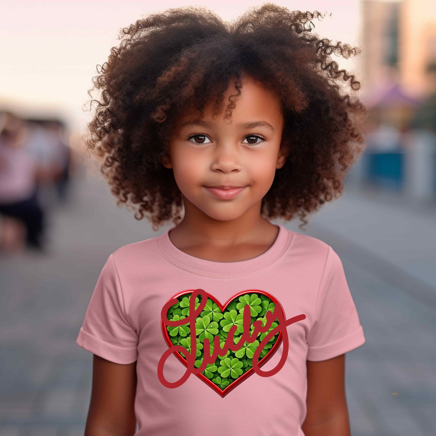 LUCKY HEART WITH 4 LEAF CLOVERS IN IT   T-Shirt