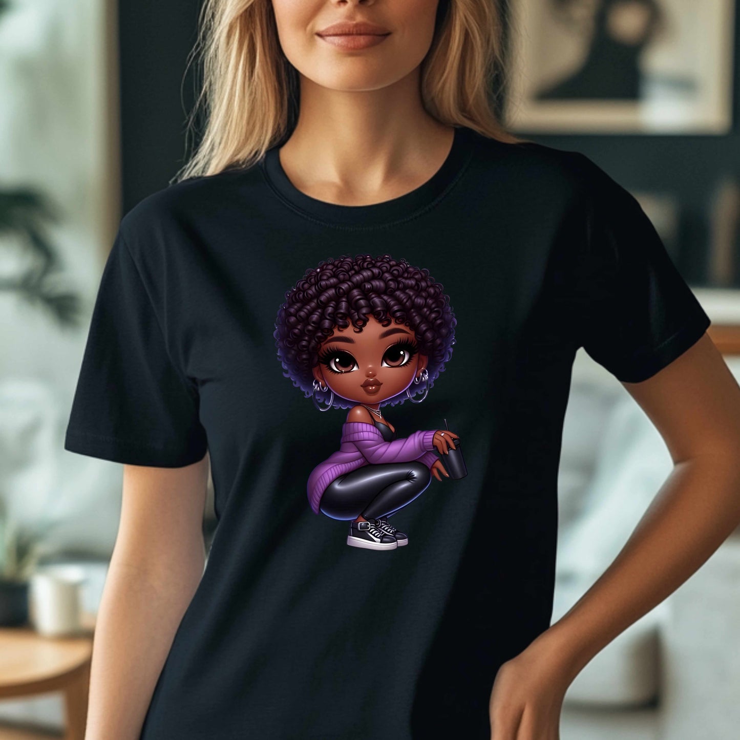 BEAUTIFUL LADY IN PURPLE. T-Shirt