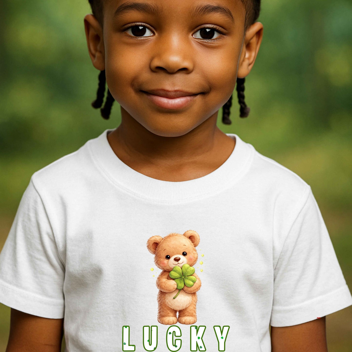 LUCKY TEDDY BEAR HOLDING A 4 LEAF CLOVER.  T-Shirt