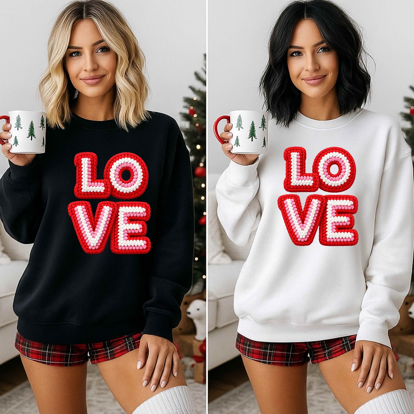 crochet love   Crewneck Pullover Sweatshirt