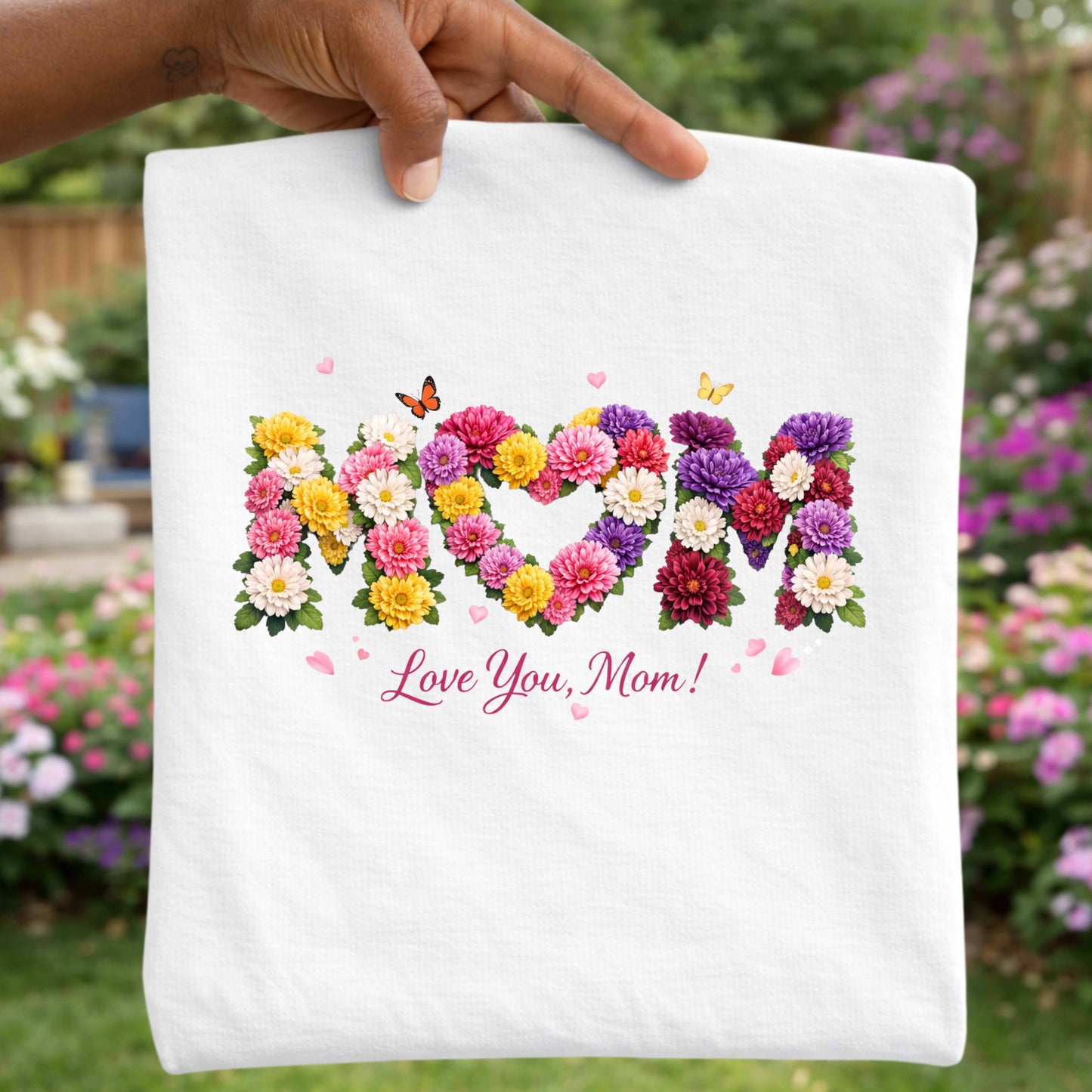 MOM IN FLOWERS  AND BUTTERFLIES  MOTHERS DAY. T-Shirt