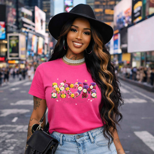 MOM IN FLOWERS  AND BUTTERFLIES  MOTHERS DAY. T-Shirt
