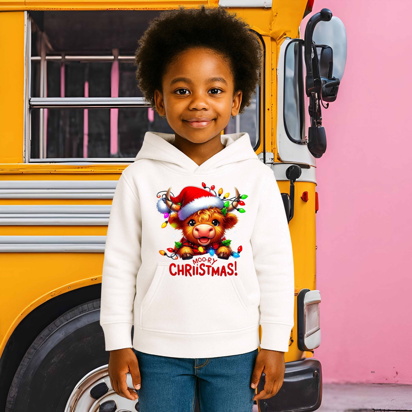 MOO-ERY CHRISTMAS COW  Youth Pullover Hoodie