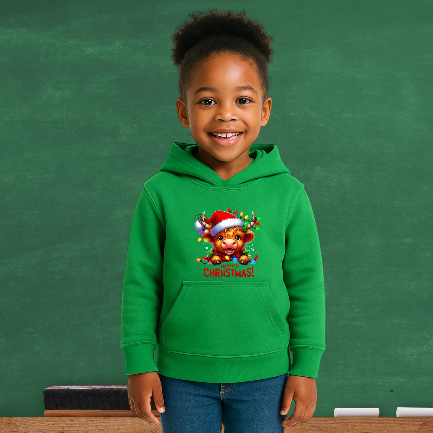 MOO-ERY CHRISTMAS COW  Youth Pullover Hoodie