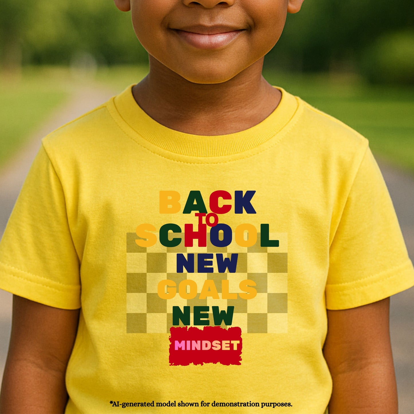 BACK TO SCHOOL NEW GOALS NE MINDSET.100% Cotton T-Shirt