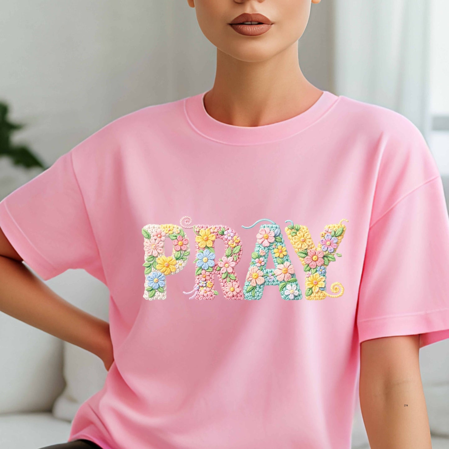 MULTICOLOR FLOWERS PRAY. T-Shirt