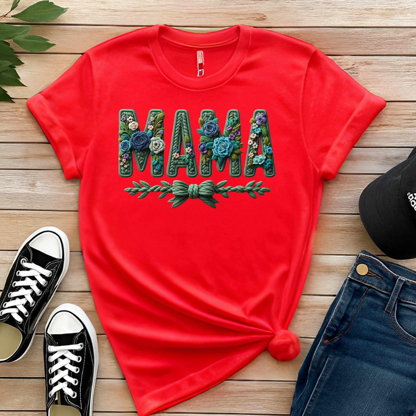 MOTHER'S DAY MAMA VINE AND BOW. T-Shirt