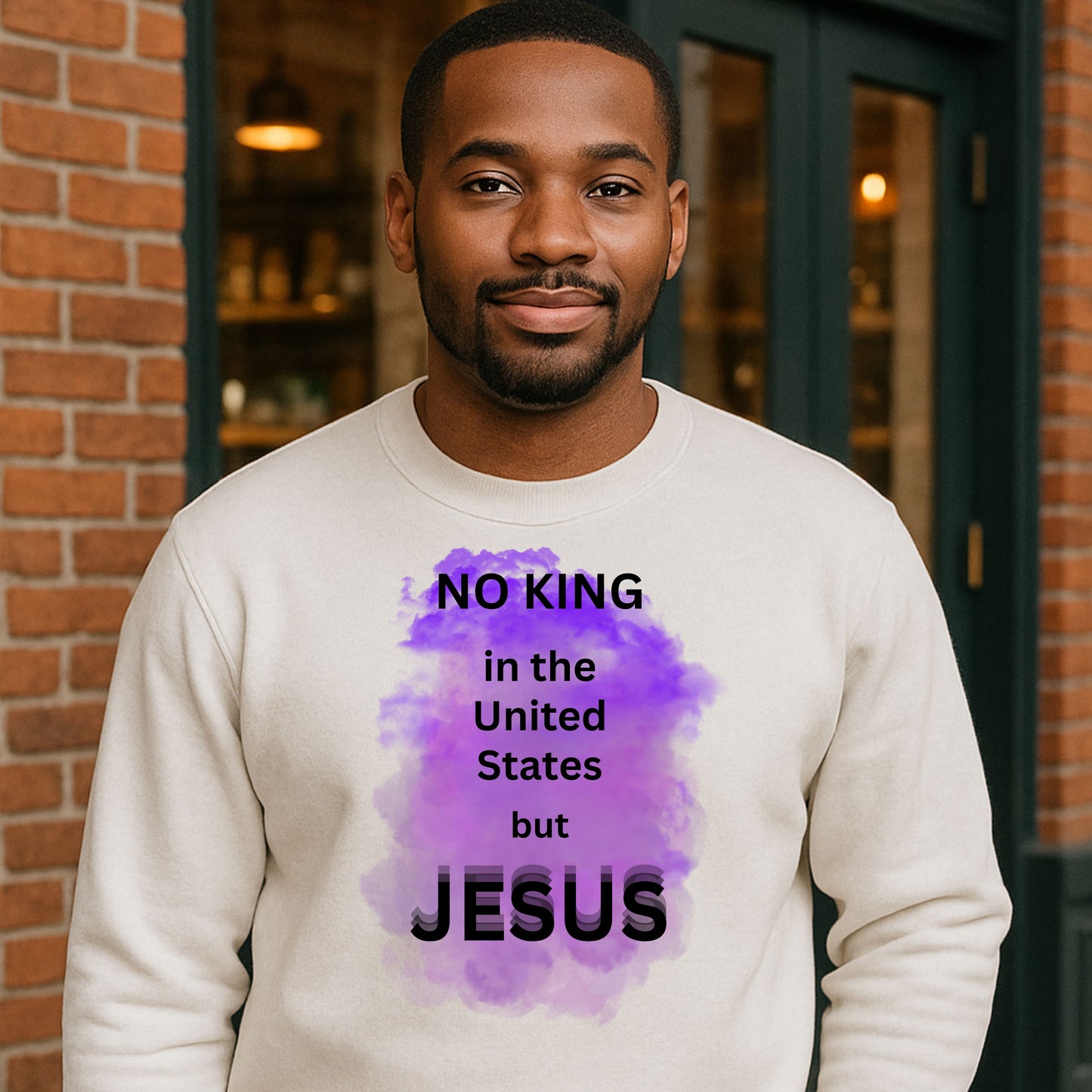 no king in the United States but JESUS   LS T-Shirt 5.3 oz.