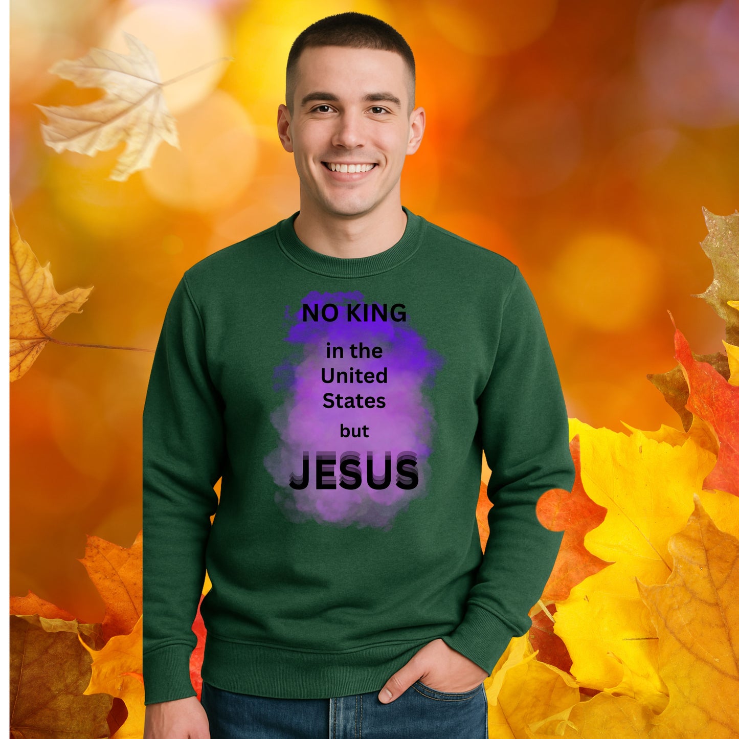 no king in the United States but JESUS   LS T-Shirt 5.3 oz.