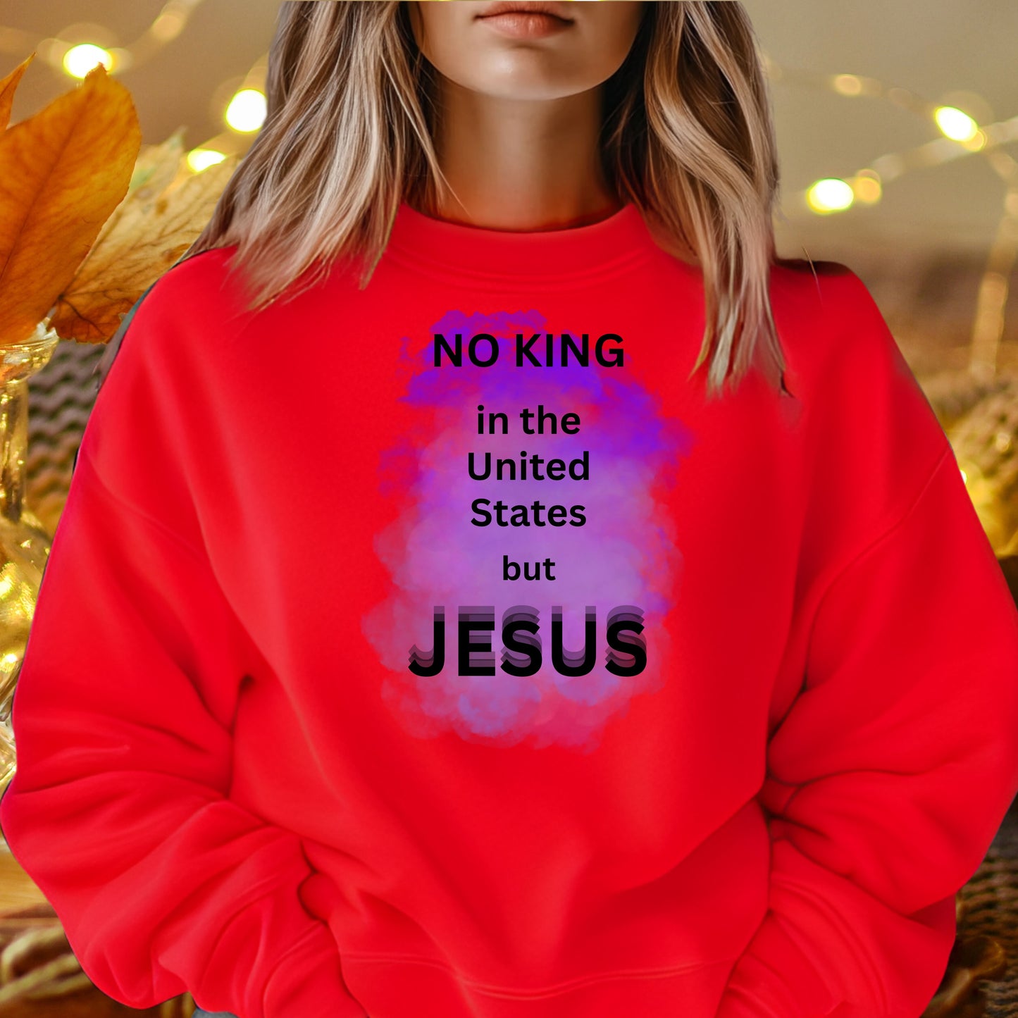 no king in the United States but JESUS   LS T-Shirt 5.3 oz.
