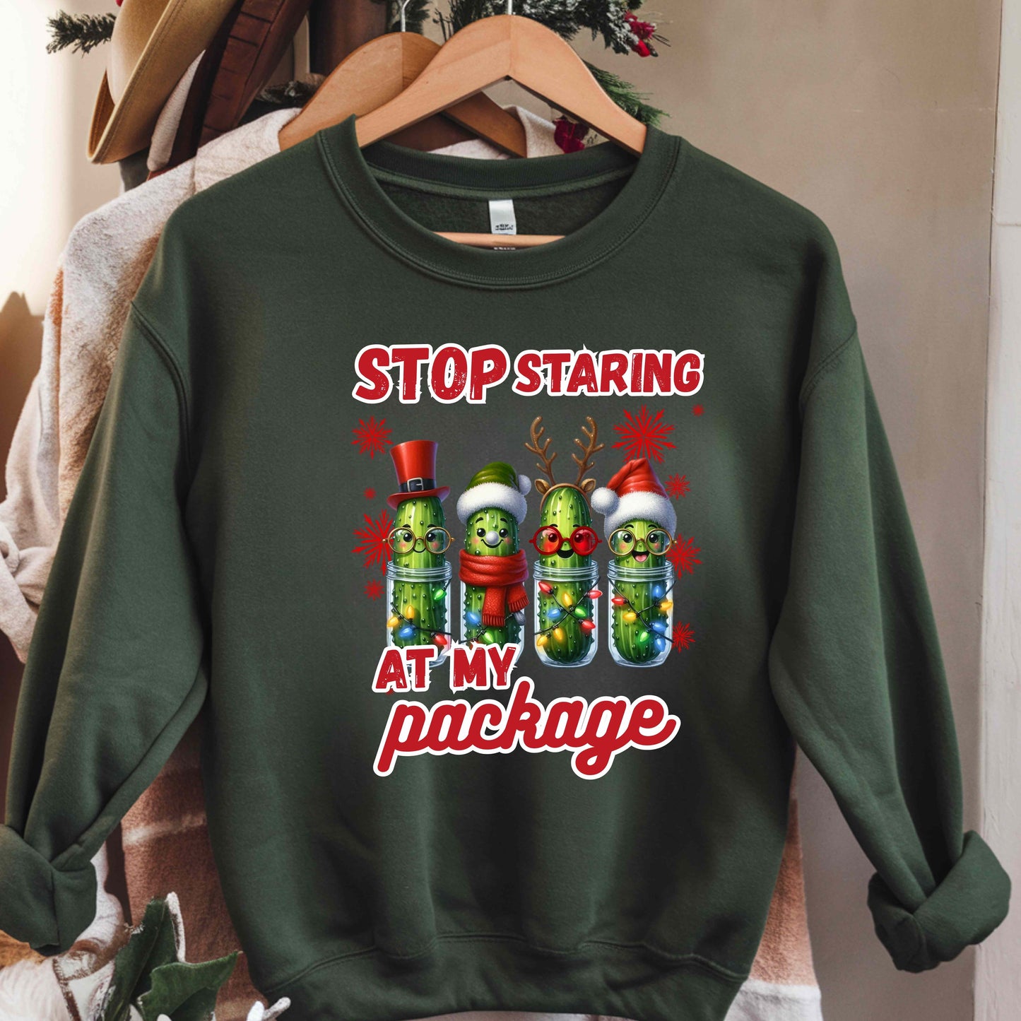 STOP STARRING AT MY PACKAGE   Pullover Hoodie