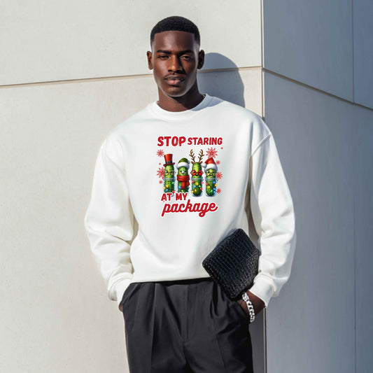 STOP STARRING AT MY PACKAGE   Pullover Hoodie