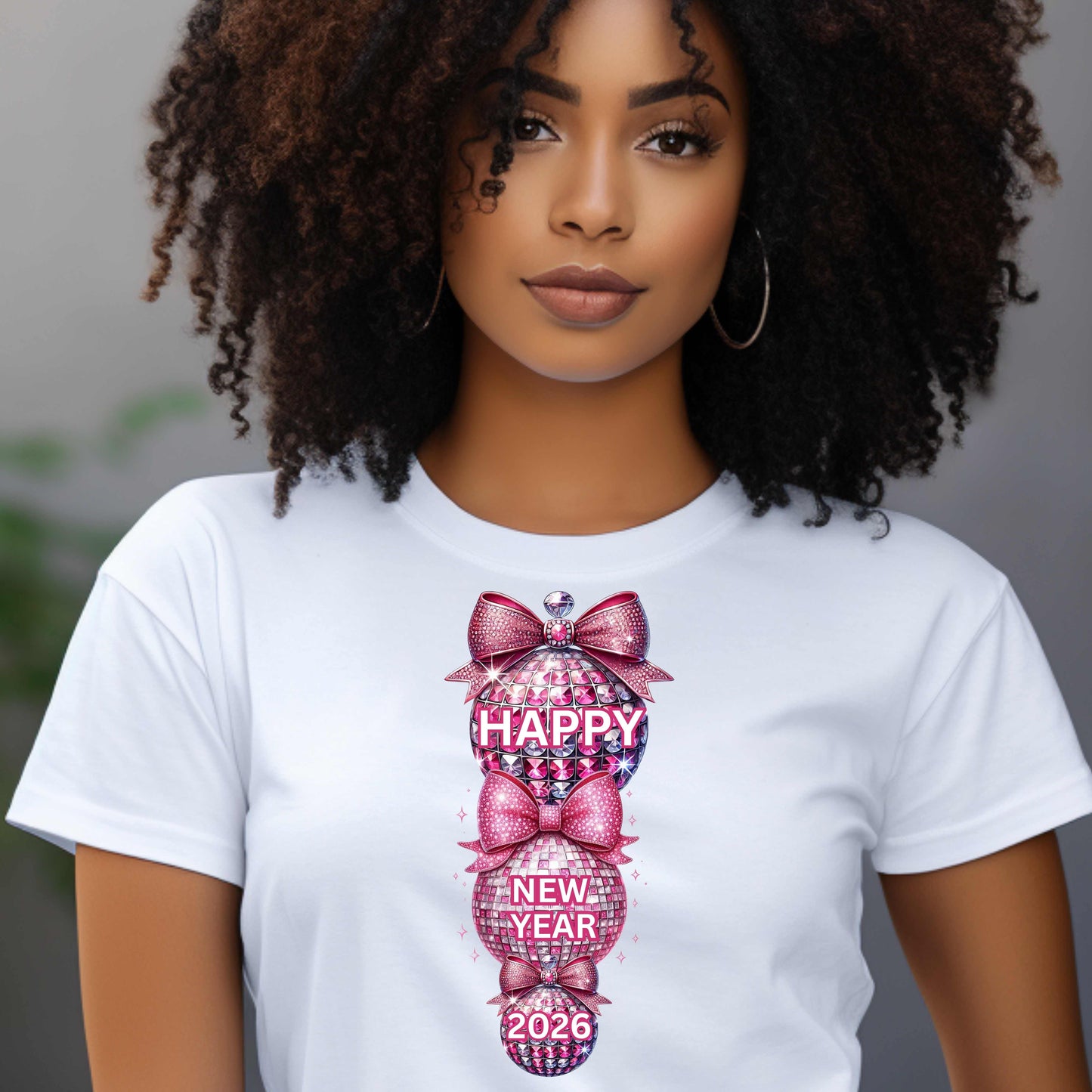 THREE PINK HAPPY NEW YEAR BALLS. T-Shirt