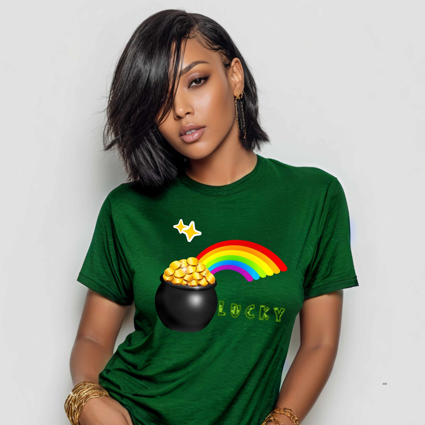 LUCKY  RAINBOW WITH A POT OF GOLD. T-Shirt
