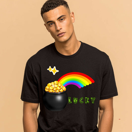 LUCKY  RAINBOW WITH A POT OF GOLD. T-Shirt
