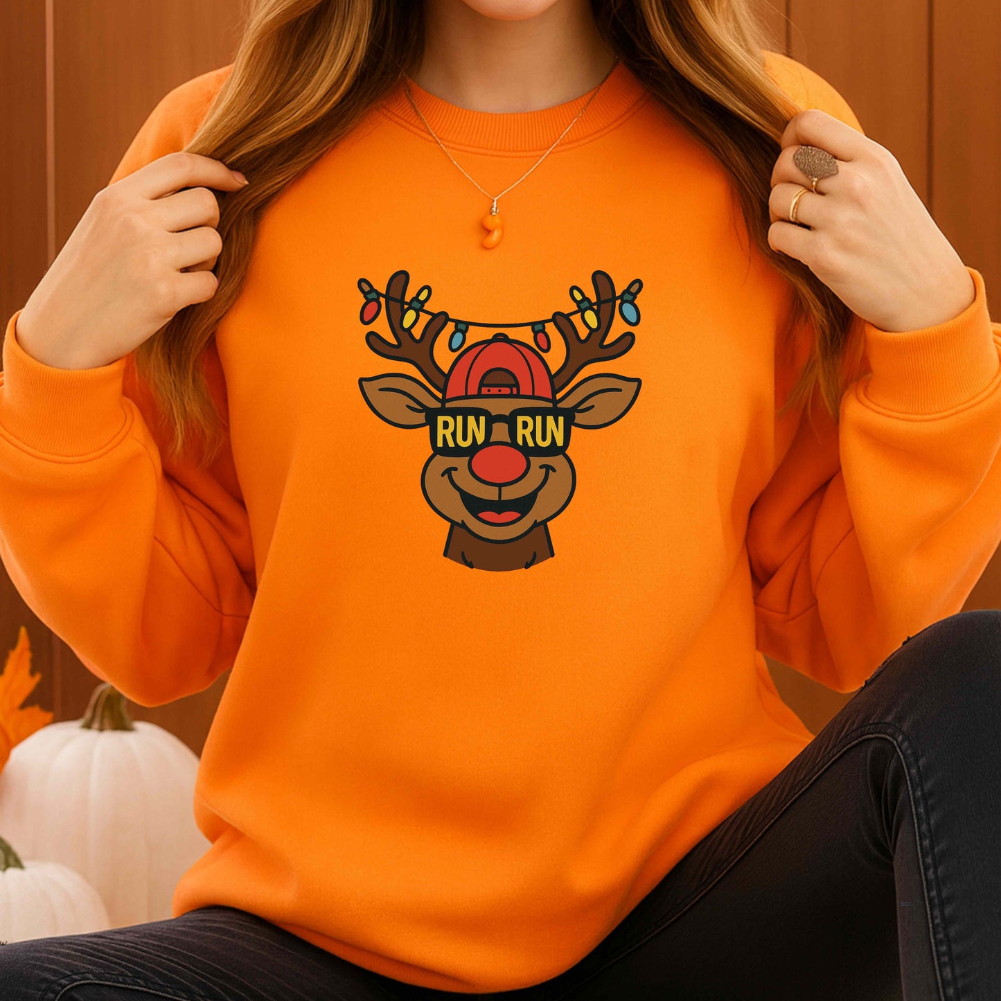 RUN RUN RUDOLPH   Crewneck Pullover Sweatshirt