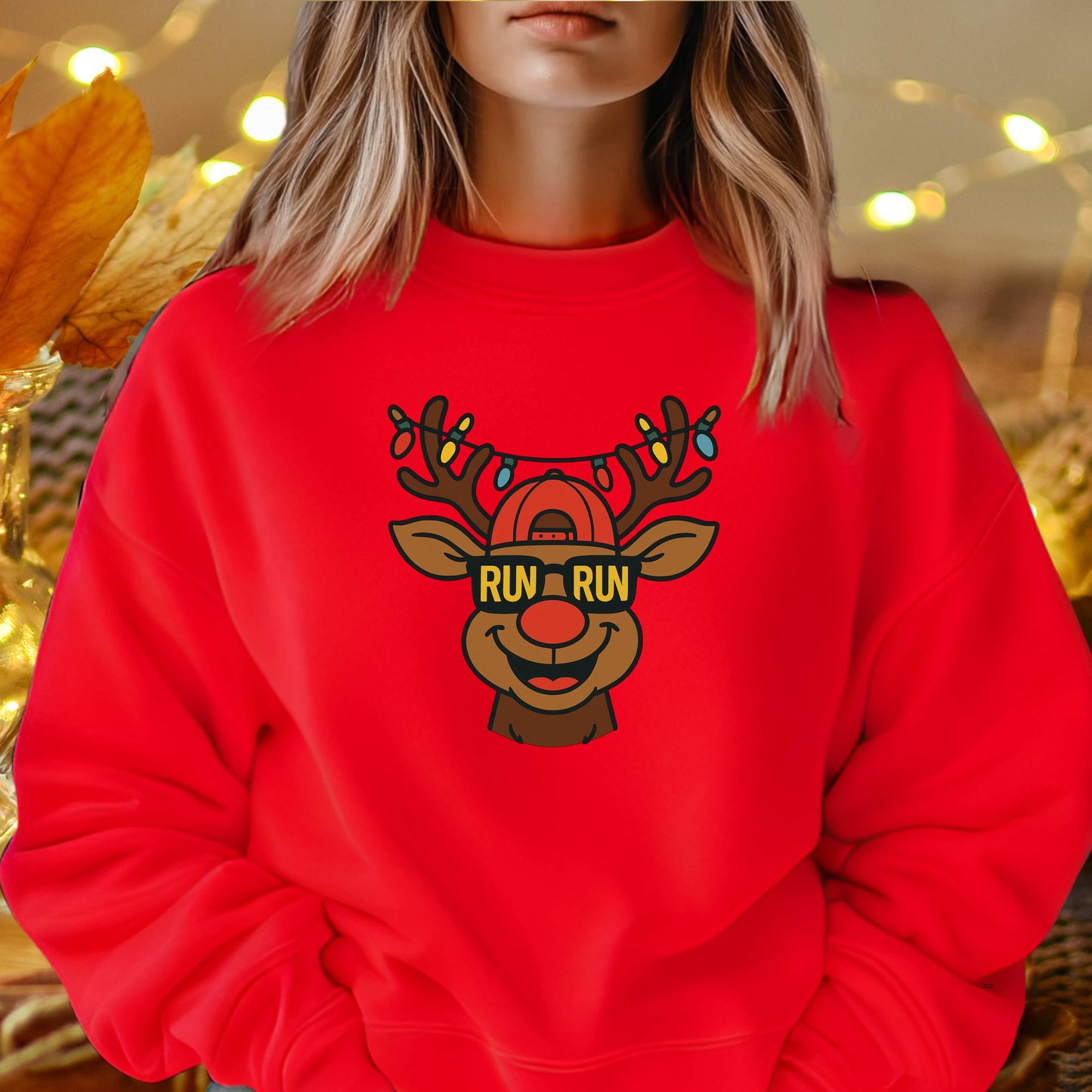 RUN RUN RUDOLPH   Crewneck Pullover Sweatshirt