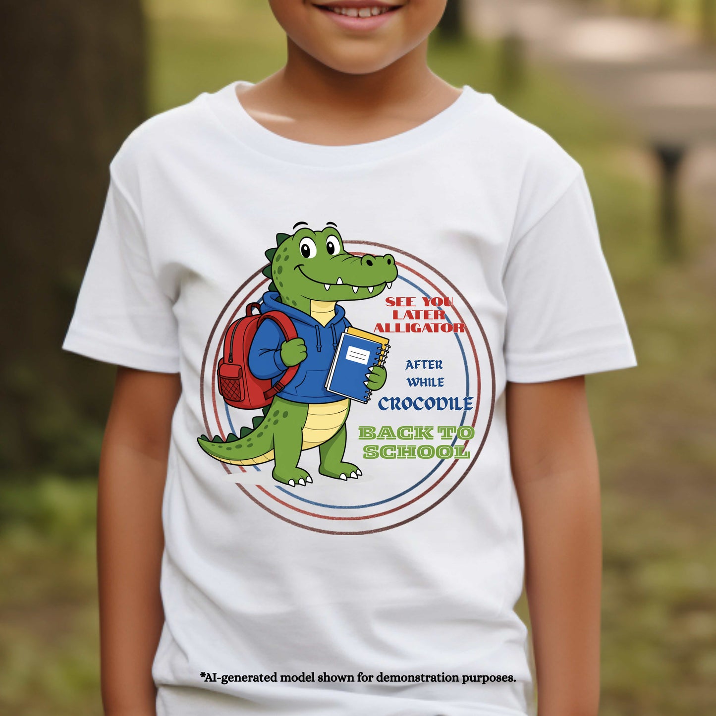 SEE YOU LATER ALLIGATOR, AFTER WHILE CROCODILE BACK TO SCHOOL. 100% Cotton T-Shirt