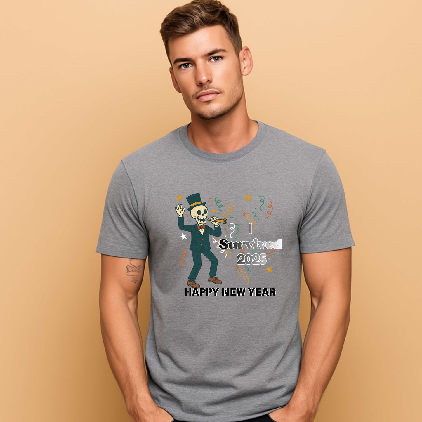 SKELTON I SURVIVED 2025 . T-Shirt