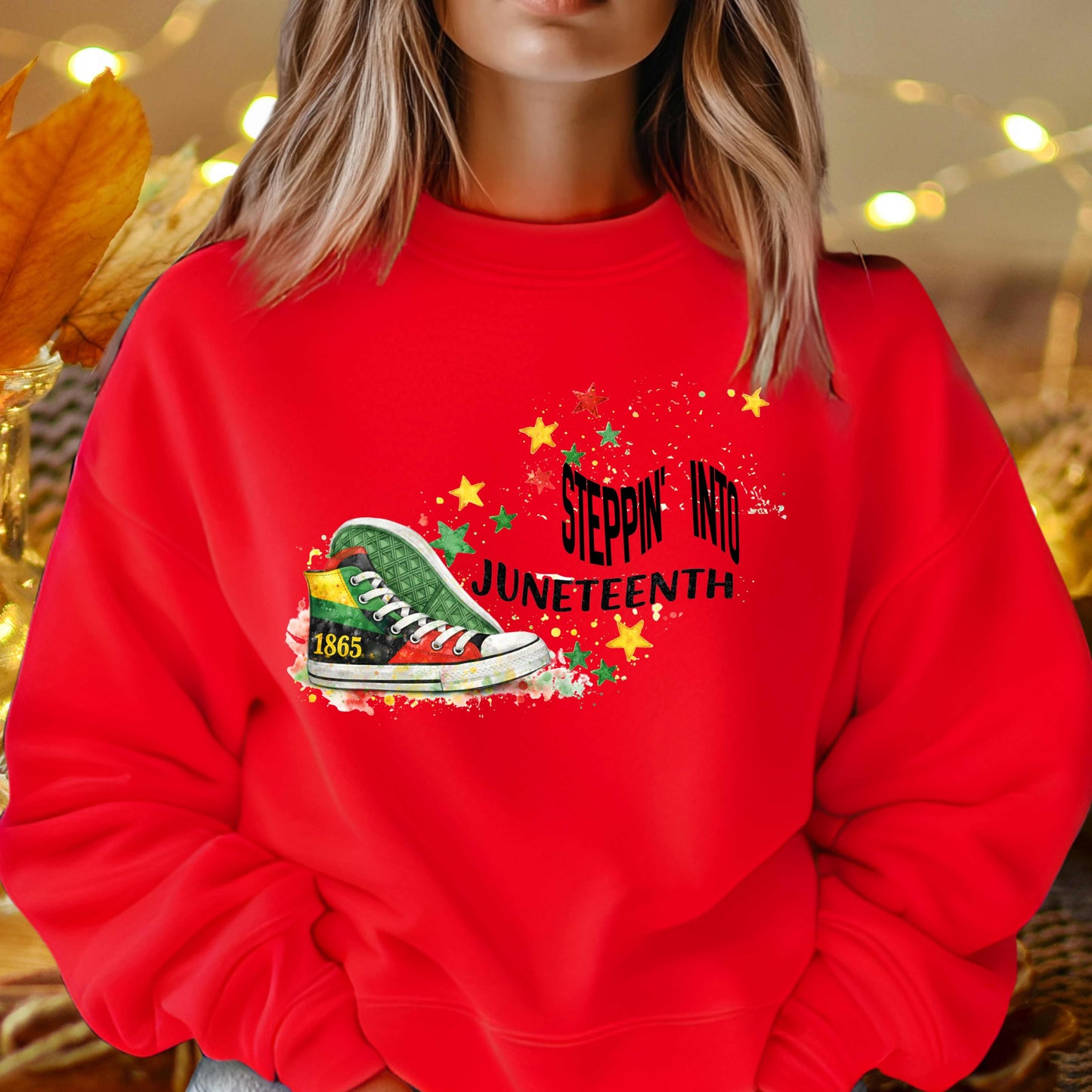 STEPPIN' INTO JUNETEENTH   Crewneck Pullover Sweatshirt