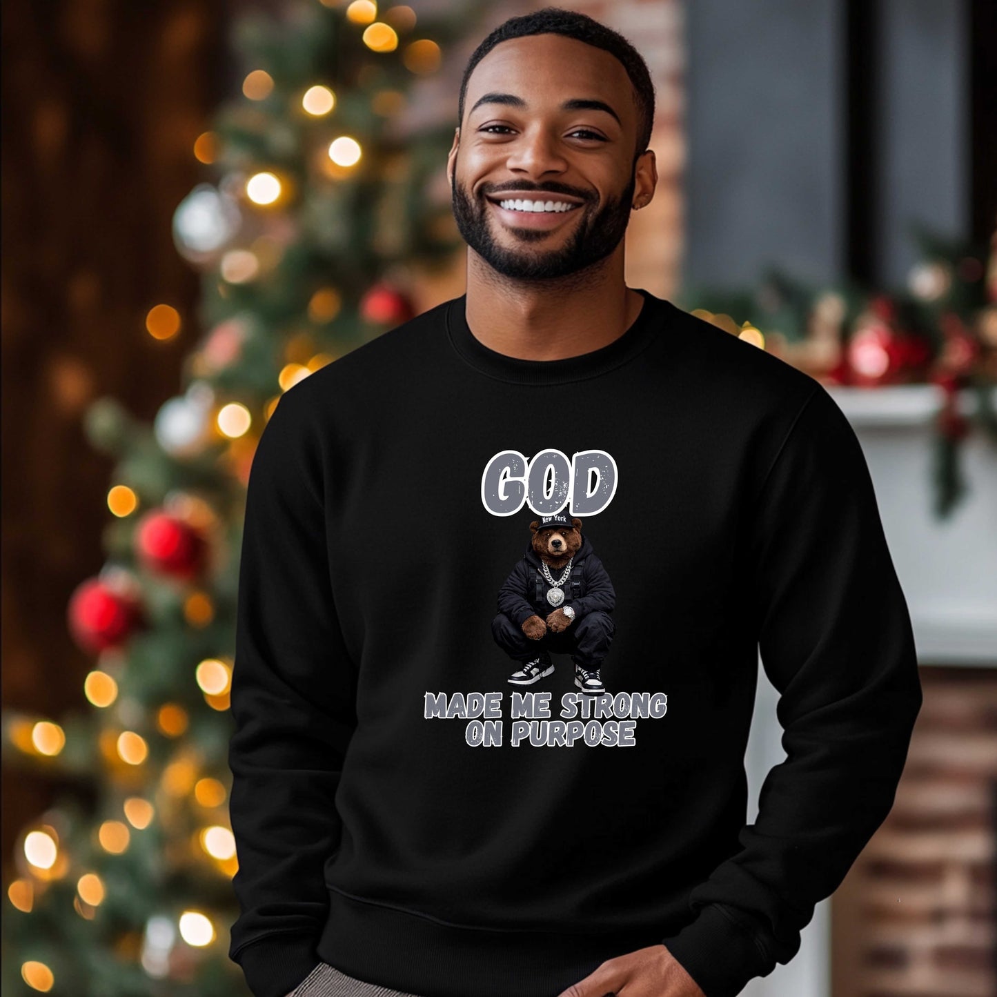 GOD MADE ME STRONG ON PURPOSE   Crewneck Pullover Sweatshirt