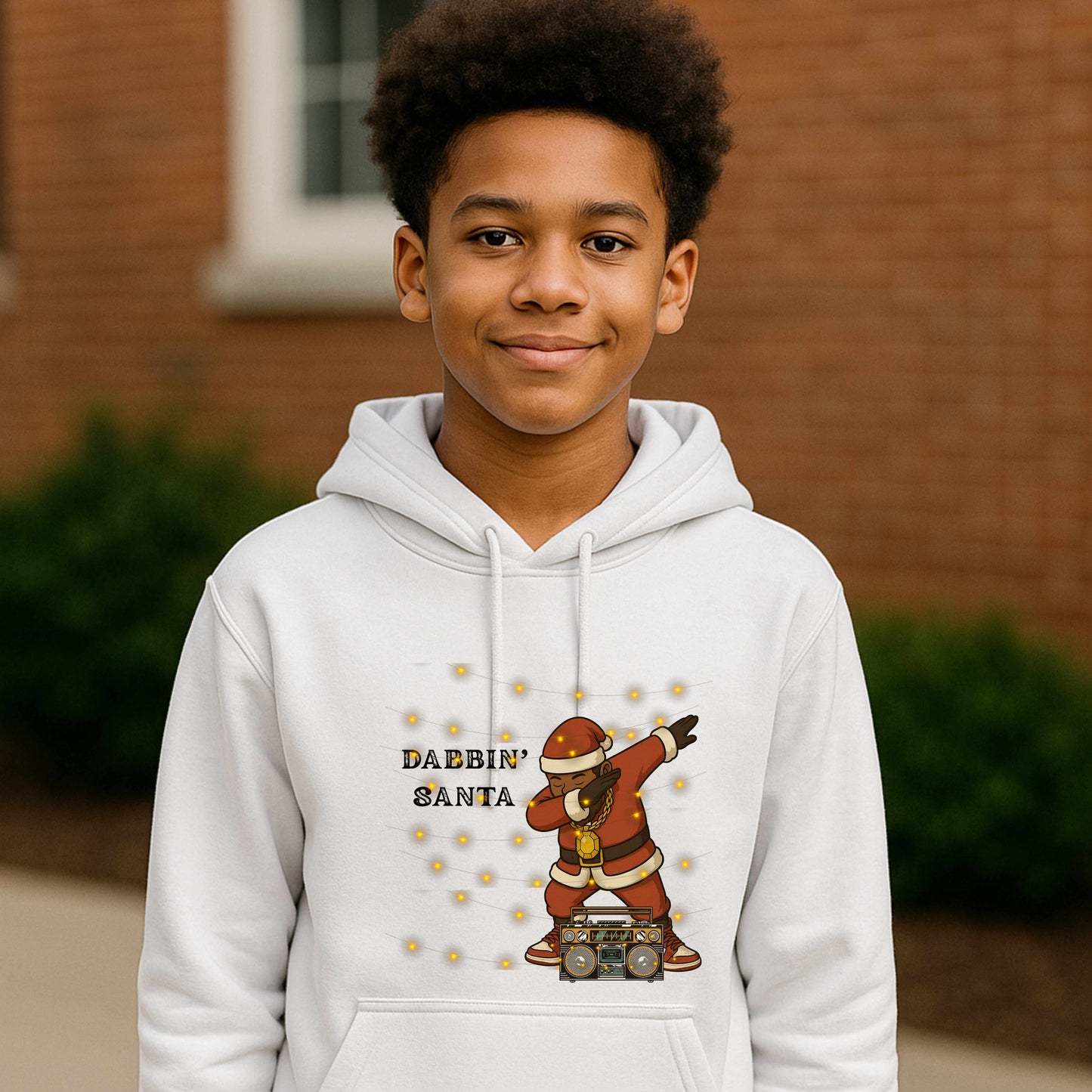 African American Santa   Youth Pullover Hoodie
