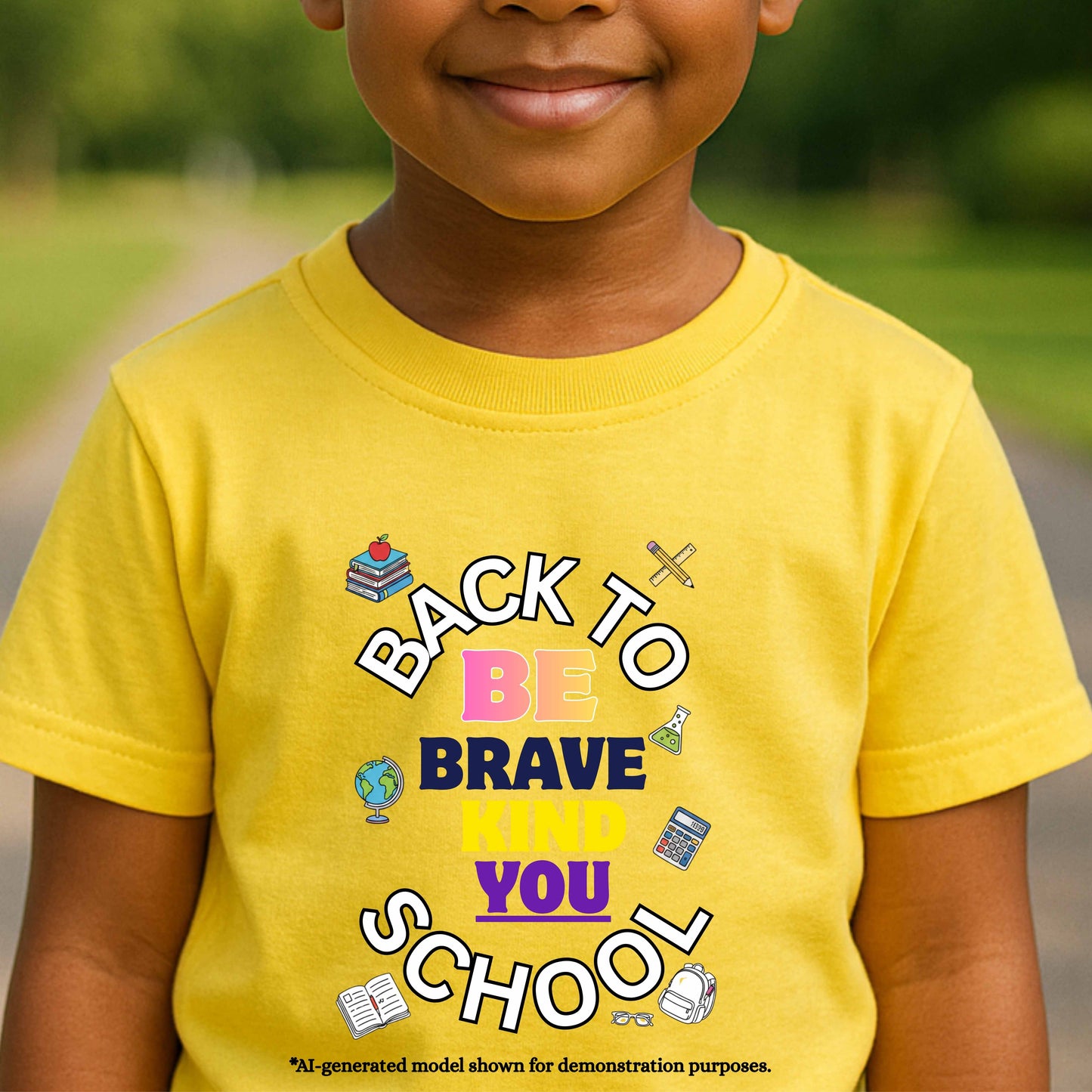 back to school be brave, kind, you.  100% Cotton T-Shirt