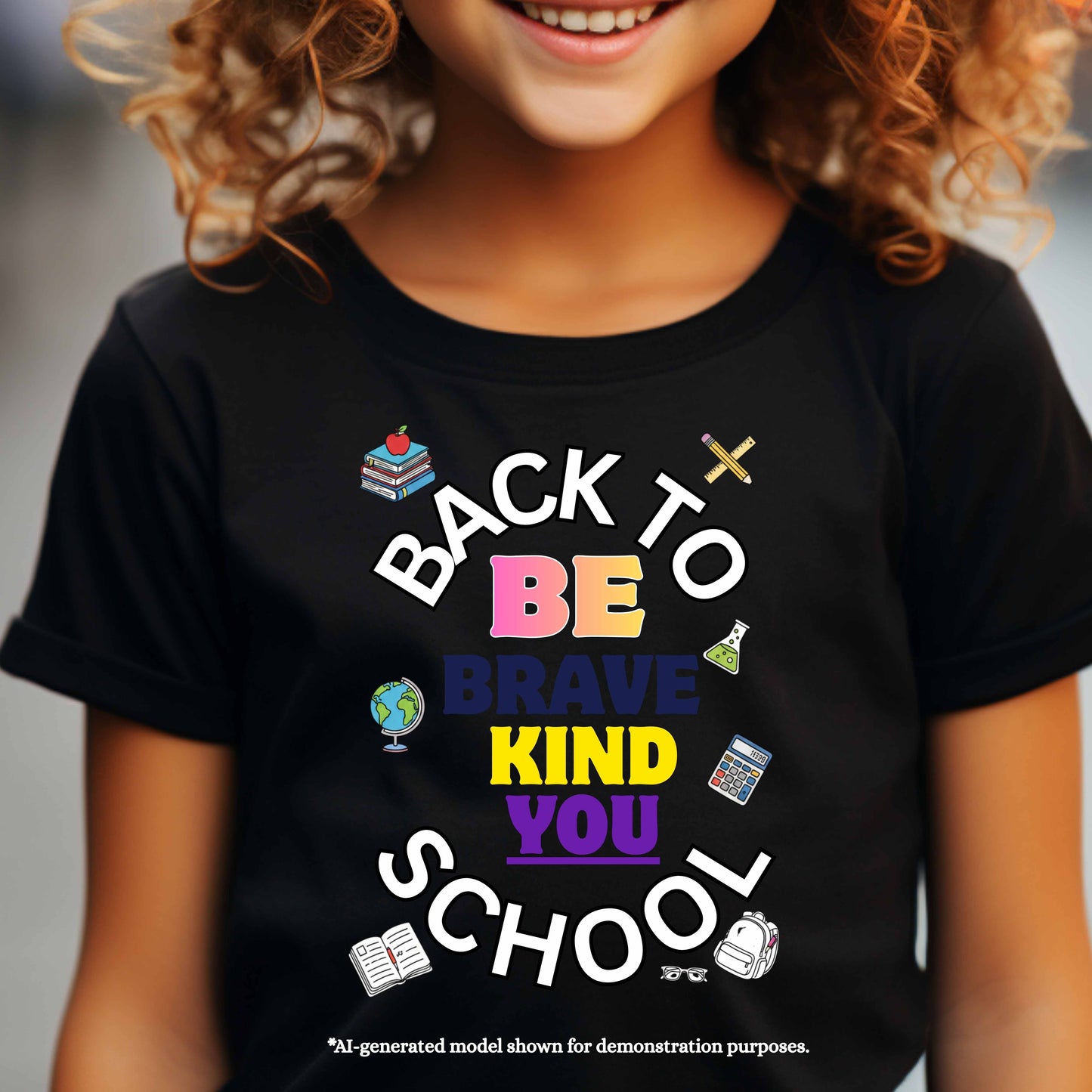 back to school be brave, kind, you.  100% Cotton T-Shirt