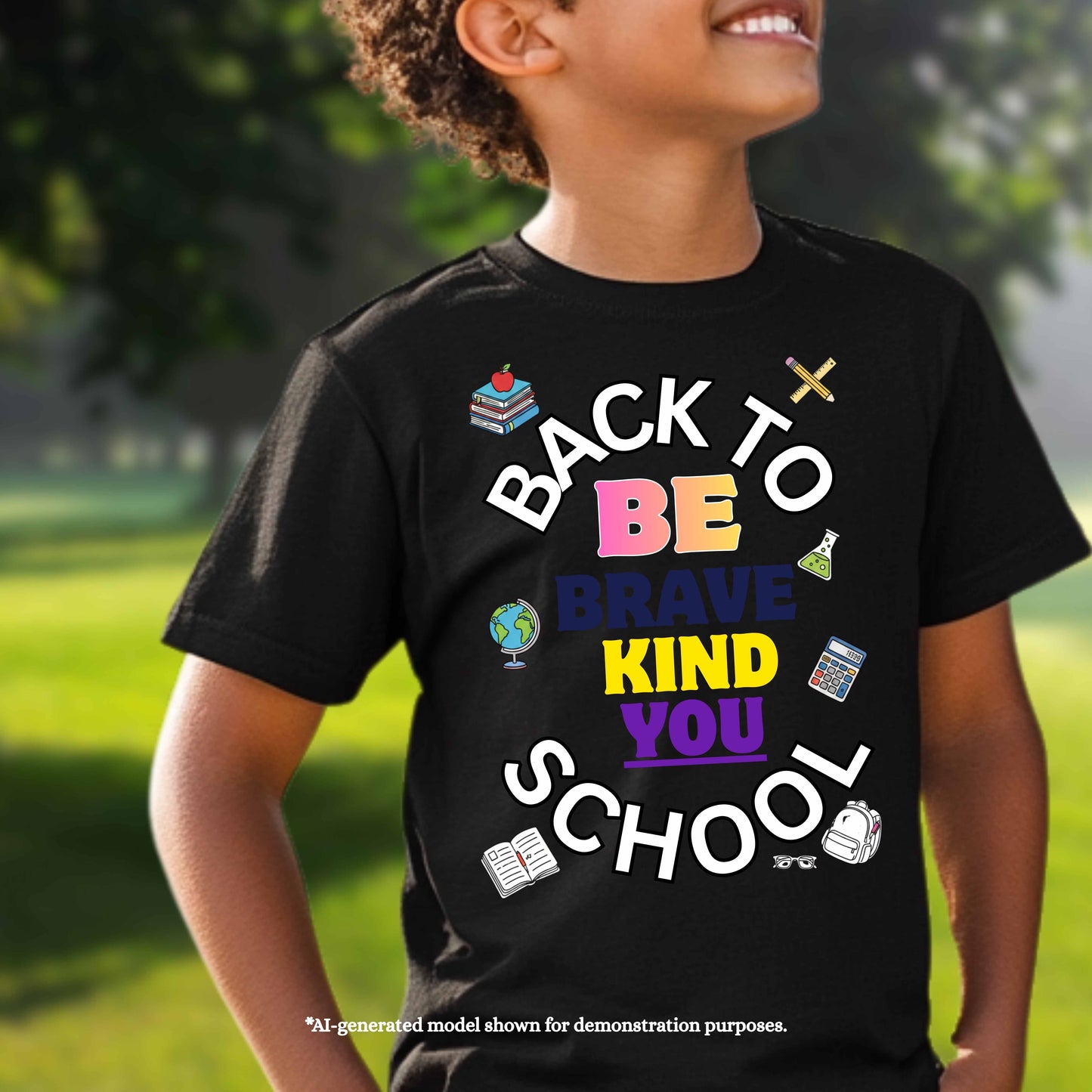 back to school be brave, kind, you.  100% Cotton T-Shirt
