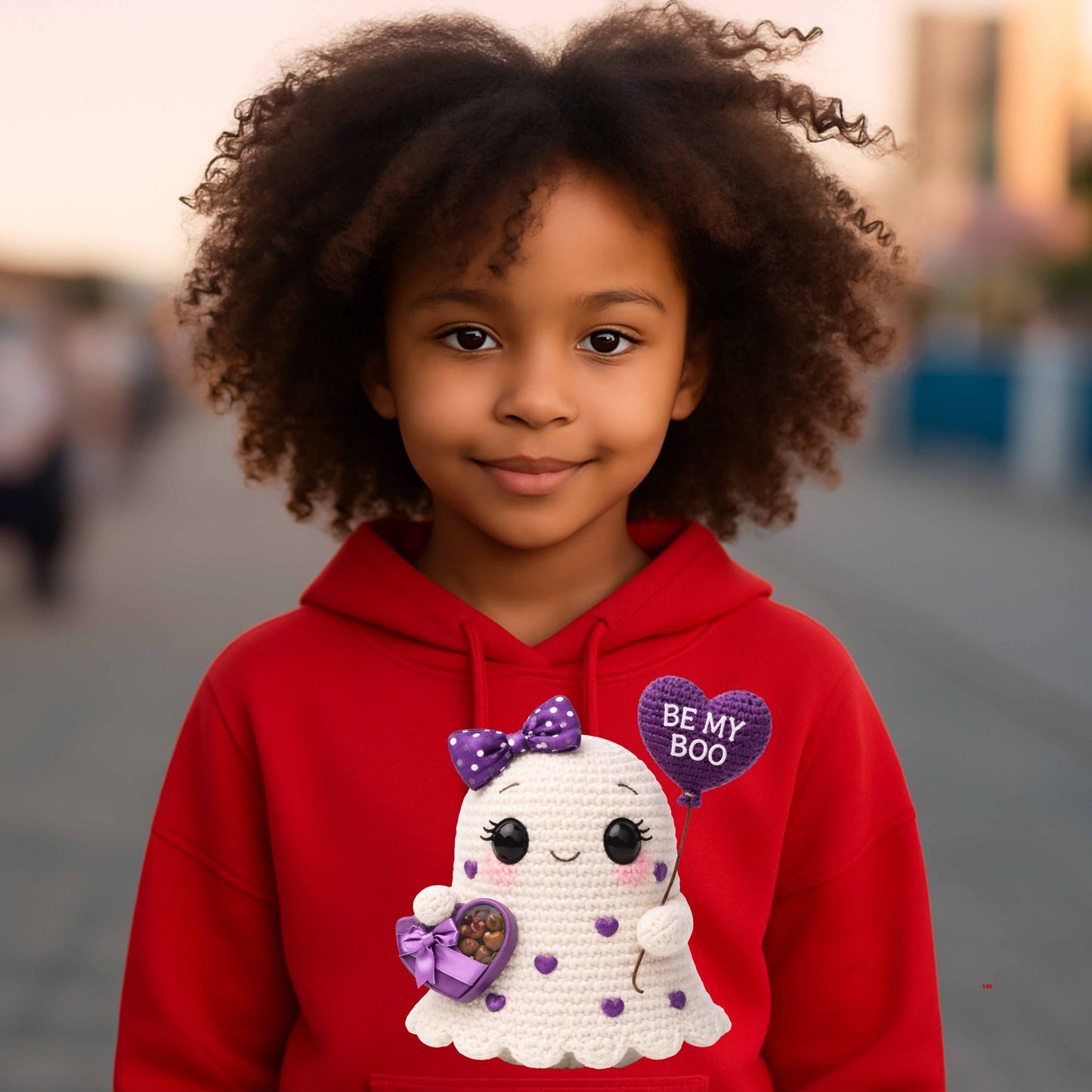VALENTINE BE MY BOO GHOST   Youth Pullover Hoodie