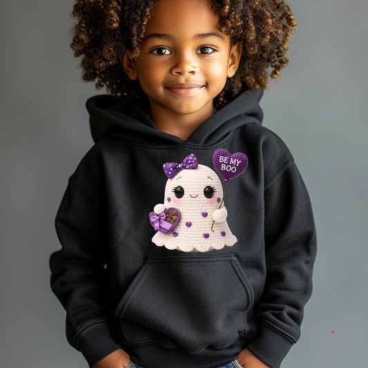 VALENTINE BE MY BOO GHOST   Youth Pullover Hoodie