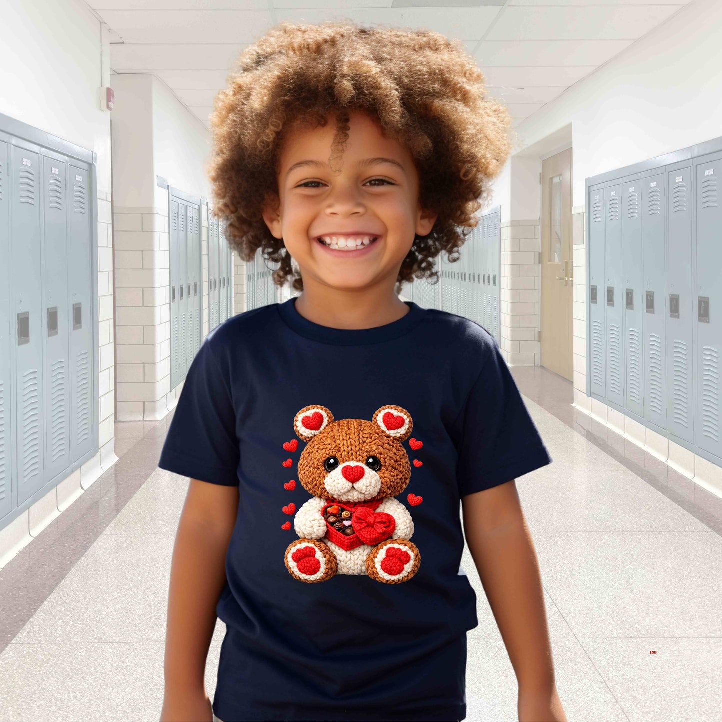 brown and white faux crochet teddy bear T-Shirt