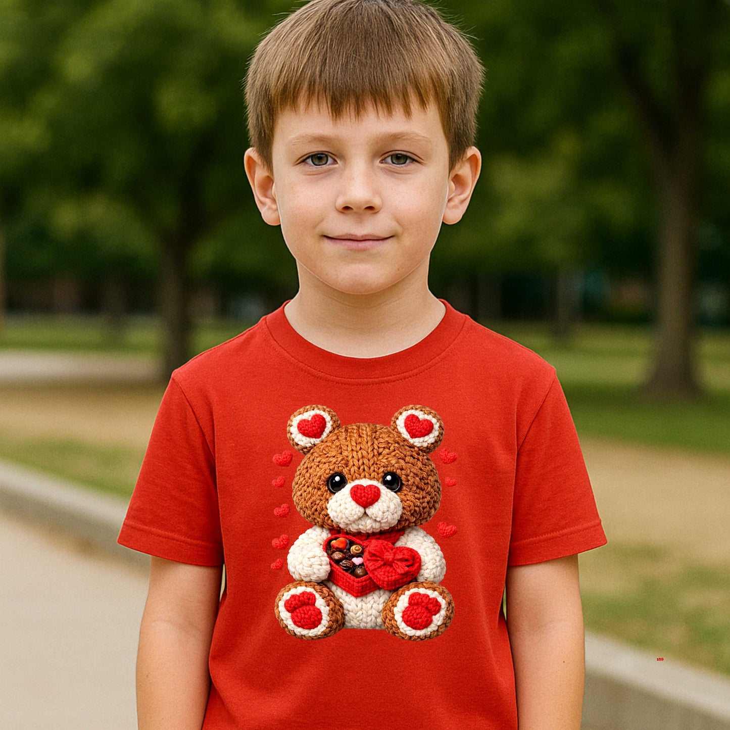 brown and white faux crochet teddy bear T-Shirt