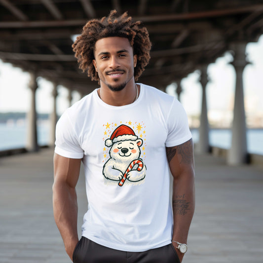 POLAR BEAR WITH CANDY CANE   Pullover Hoodie