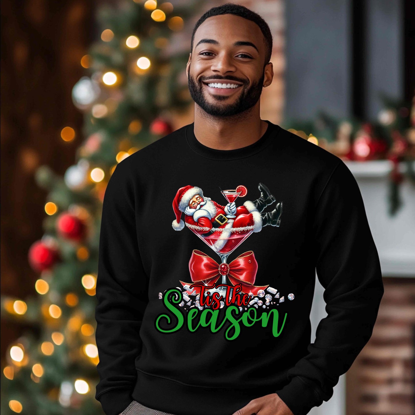 Champaigne sleeping Santa tis the season. Pullover Hoodie
