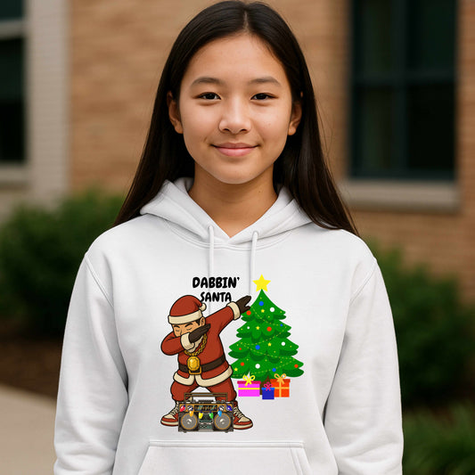 Chinese dabbin Santa Youth Pullover Hoodie