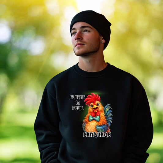 ROOSTER FLUENT IN FOWL LANGUAGE   Pullover Hoodie