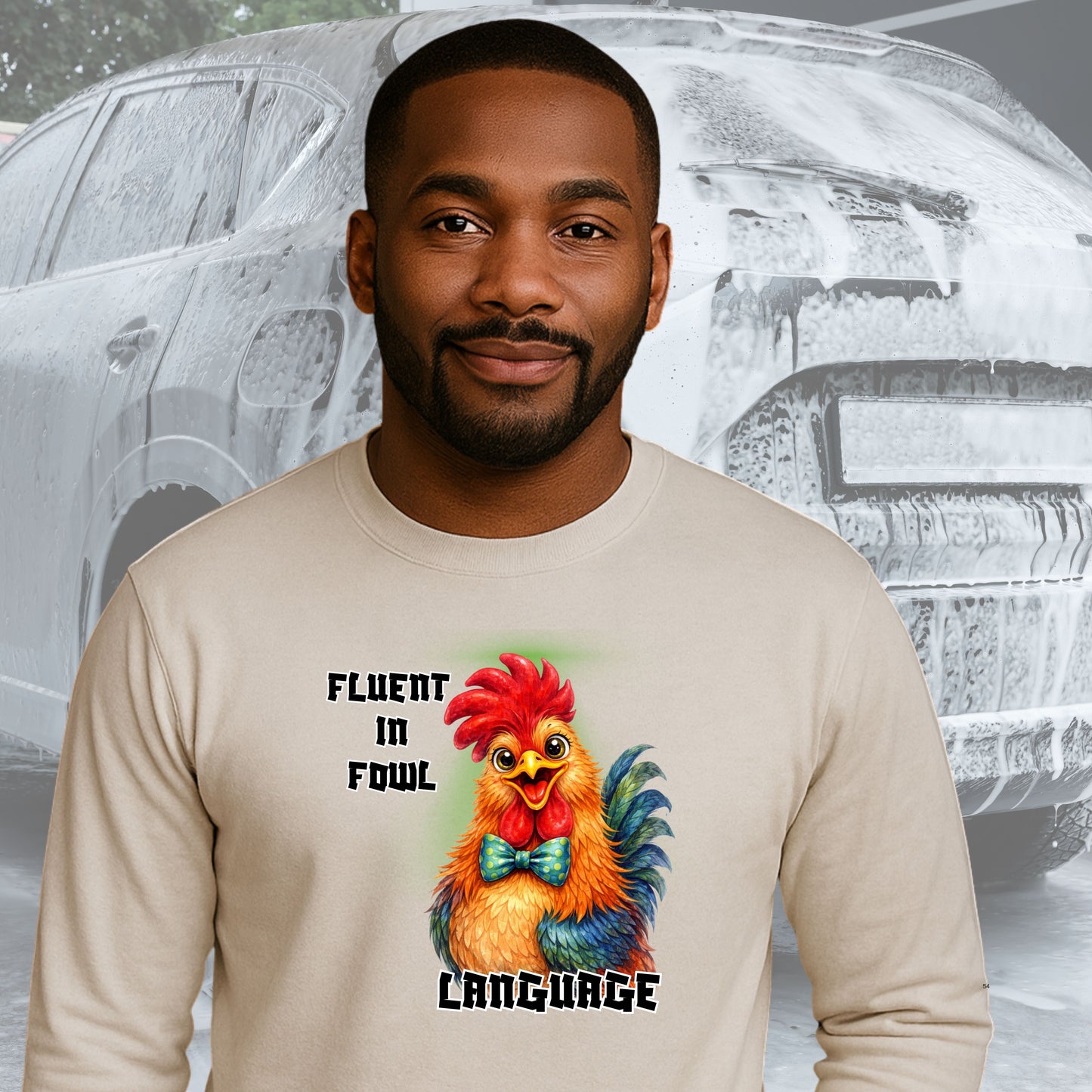 ROSTER FLUENT IN FOWL LANGUAGE   Crewneck Pullover Sweatshirt