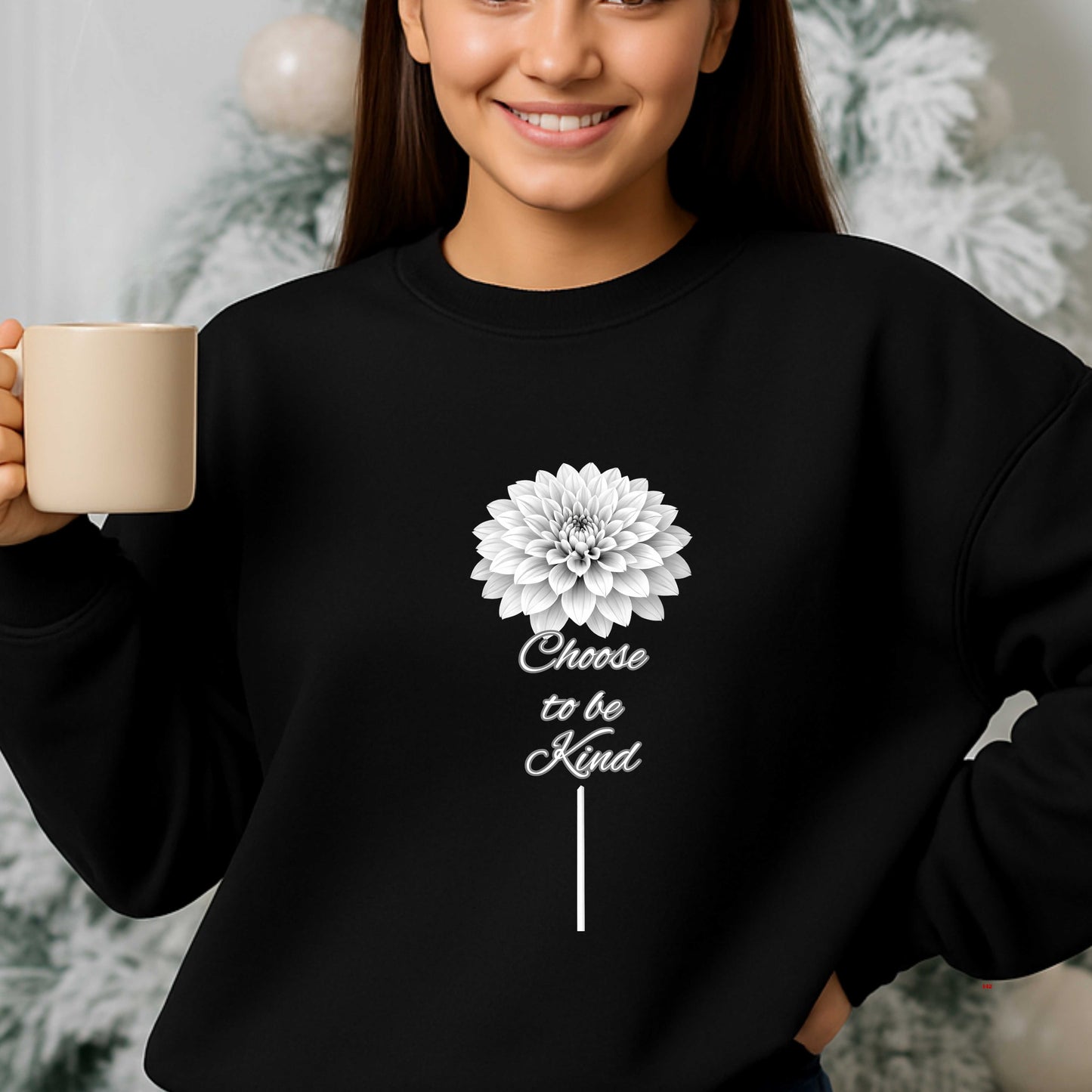 flower with choose to be kind stem  Crewneck Pullover Sweatshirt