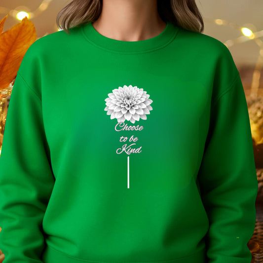 flower with choose to be kind stem  Crewneck Pullover Sweatshirt