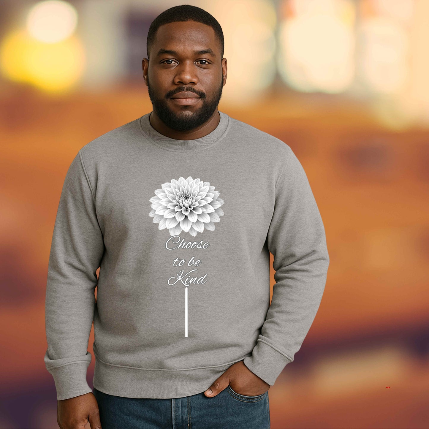flower with choose to be kind stem  Crewneck Pullover Sweatshirt
