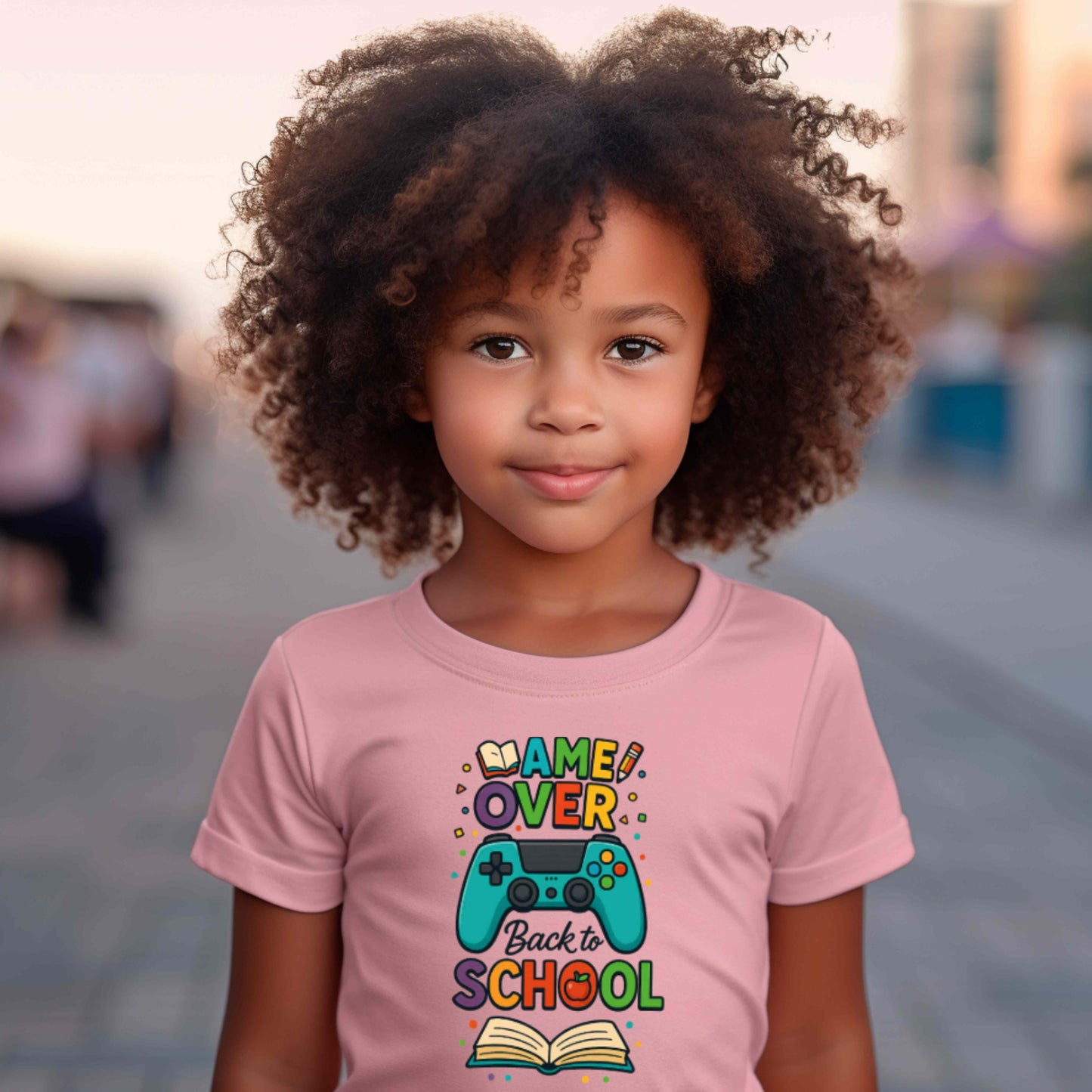Game over back to school. funny  100% Cotton T-Shirt