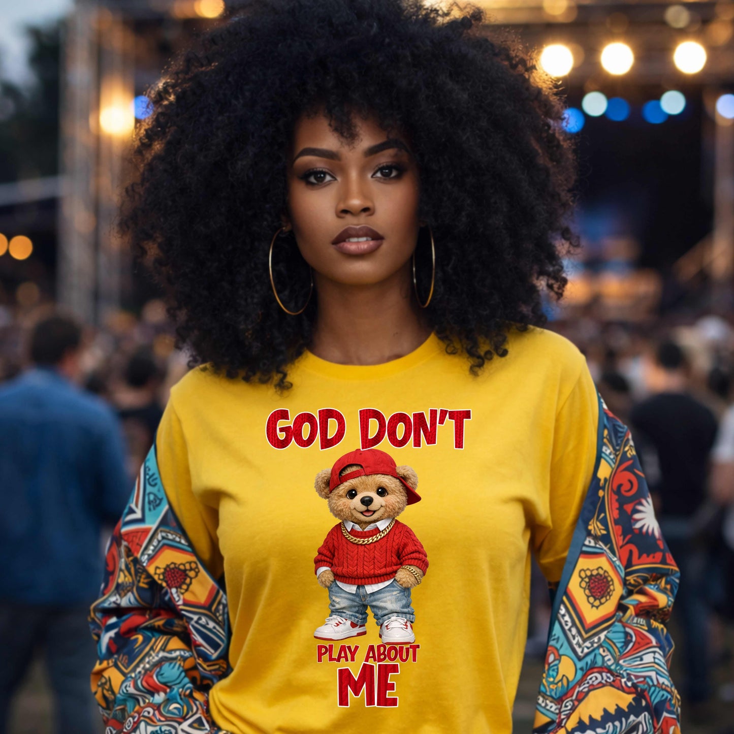 God don't play bout me teddy bear. T-Shirt