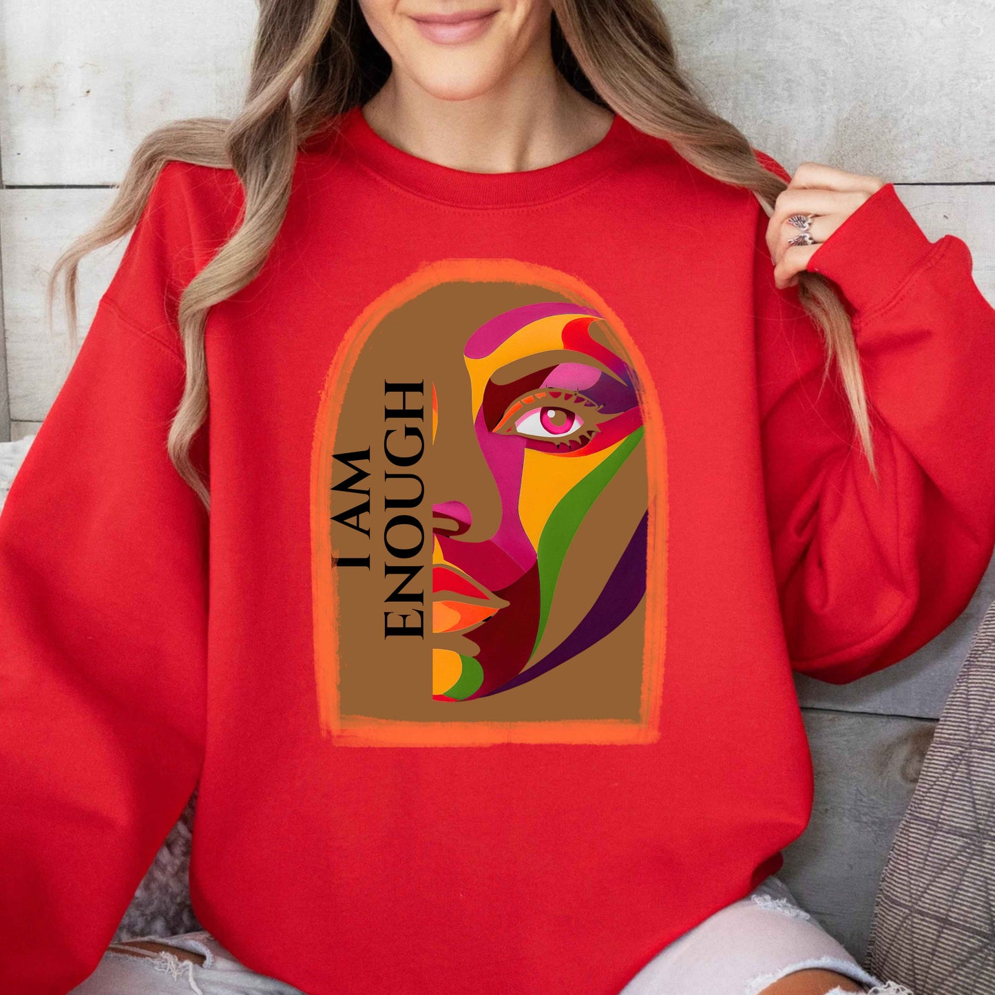 I AM ENOUGH ABSTRACT FACE. T-Shirt