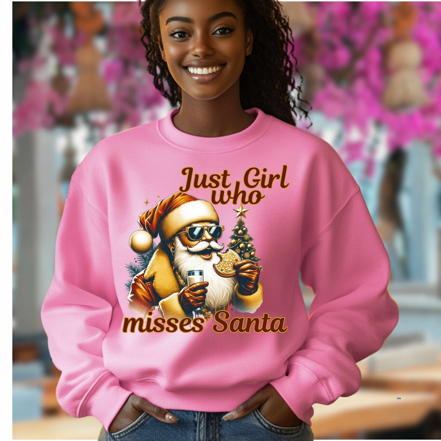 just a girl who misses Santa   Crewneck Pullover Sweatshirt