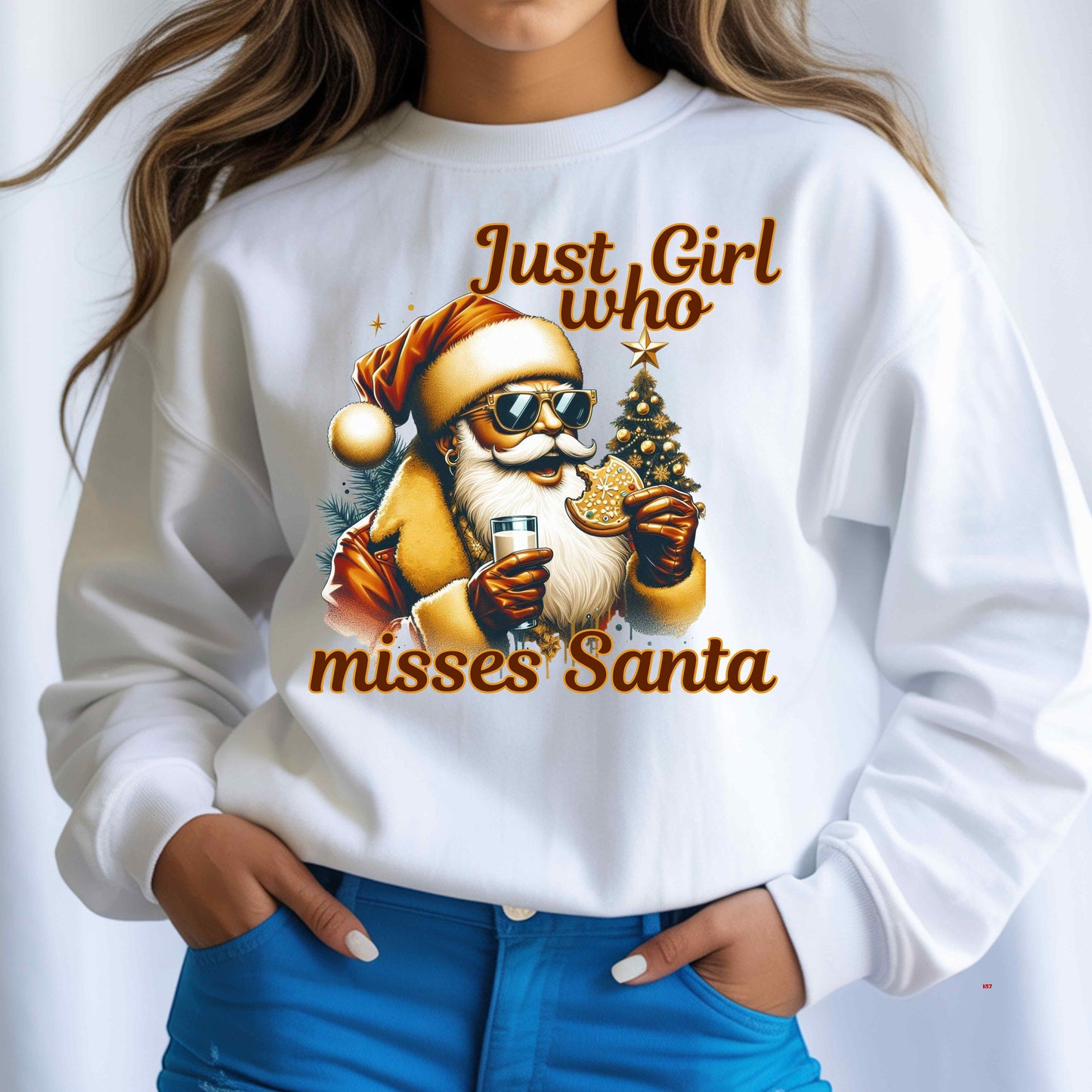 just a girl who misses Santa   Crewneck Pullover Sweatshirt